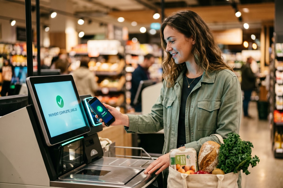 Everyday consumer using embedded finance features on a smartphone shopping app