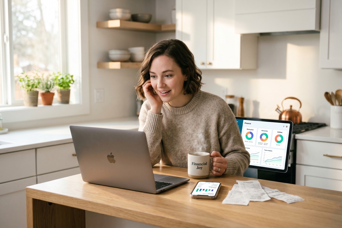 Person using an AI spending tracker app on a smartphone to monitor personal expenses