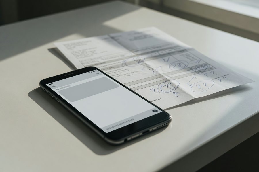 Mobile phone showing a delayed fraud alert hours after a real unauthorized transaction.