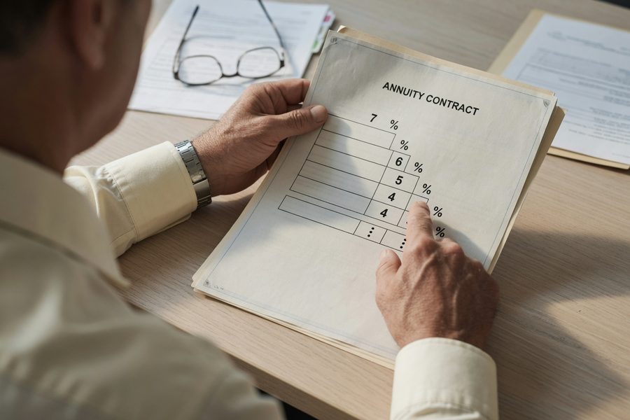 Calendar marking surrender charge decline vs. immediate ETF liquidity