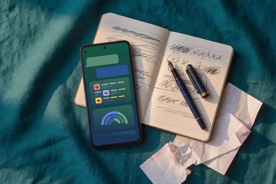 Retiree using an AI chat interface to review monthly spending categories