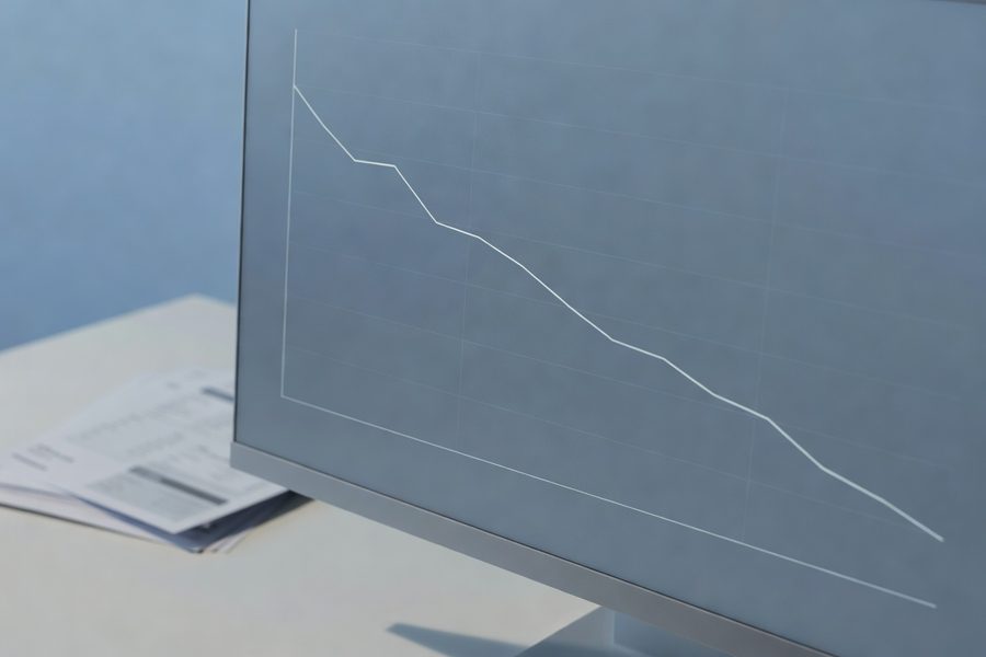 Graph of false negative rates over time against fraud sophistication