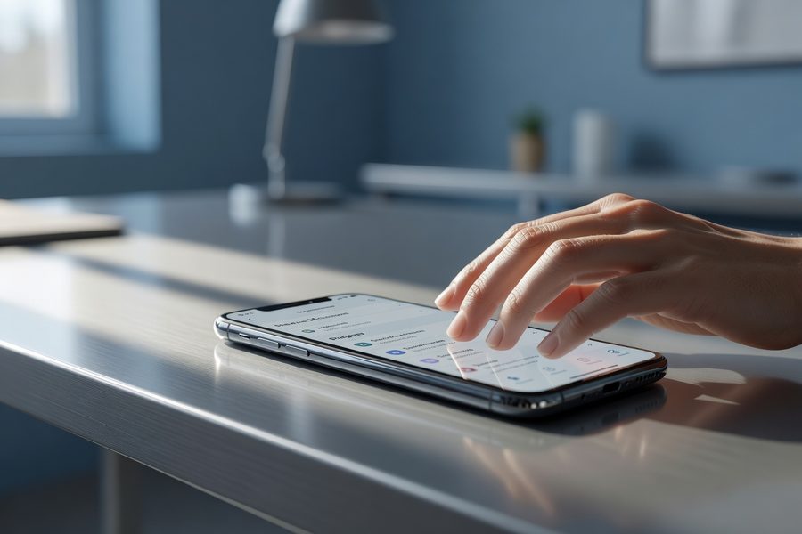 Smartphone displaying an AI insurance comparison tool with ranked quotes from multiple carriers