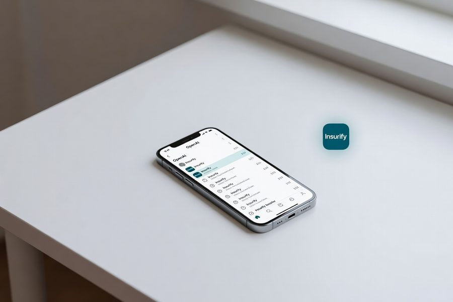 ChatGPT-powered insurance comparison interface showing rate previews from multiple major carriers