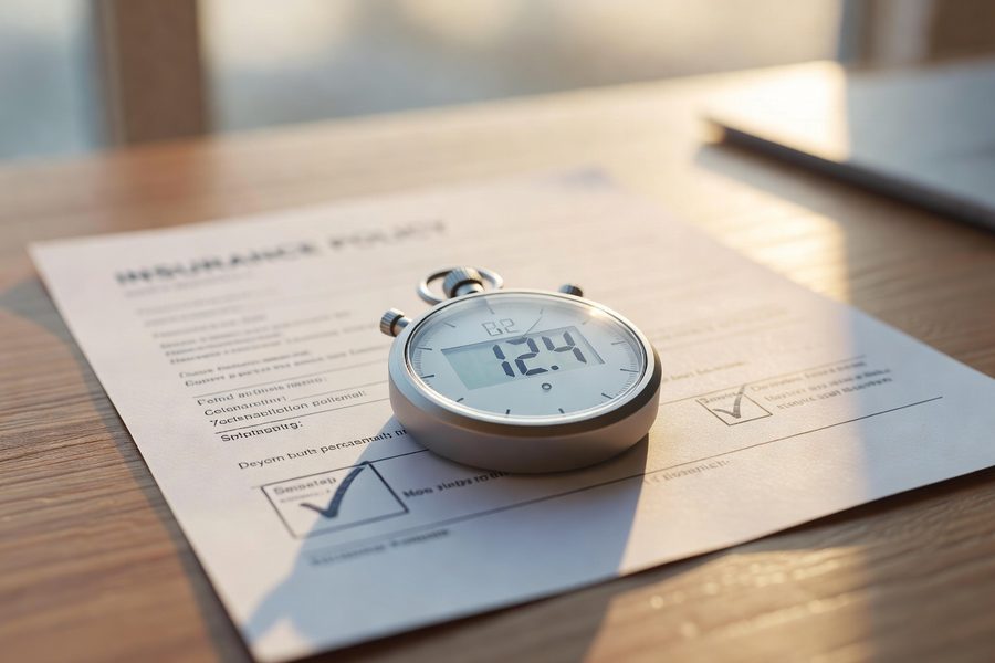 Dashboard comparing manual v. AI decision times across insurance lines