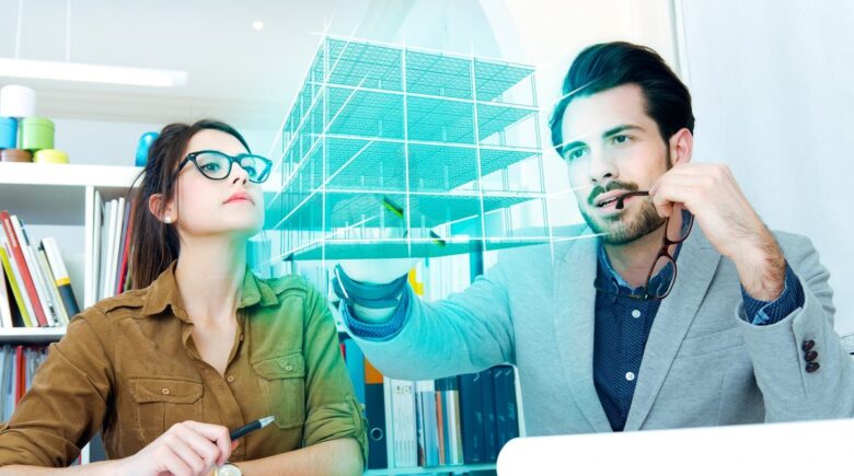 Side-by-side comparison of AI mortgage application portal and traditional loan officer meeting