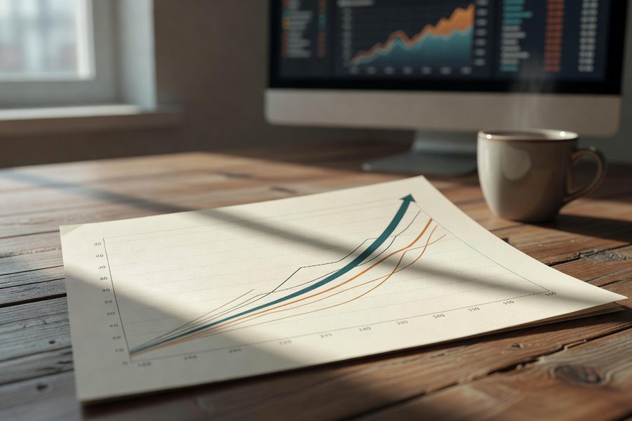 AI rebalancing interface showing a portfolio’s drift from target allocation with a one-click correction button.