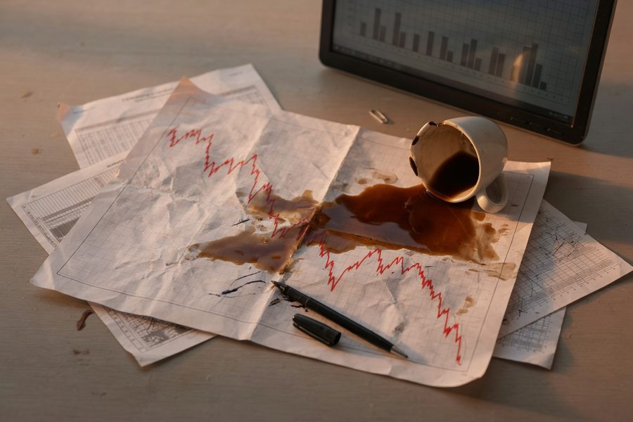 Stock market chart showing a sudden crash where AI models falter