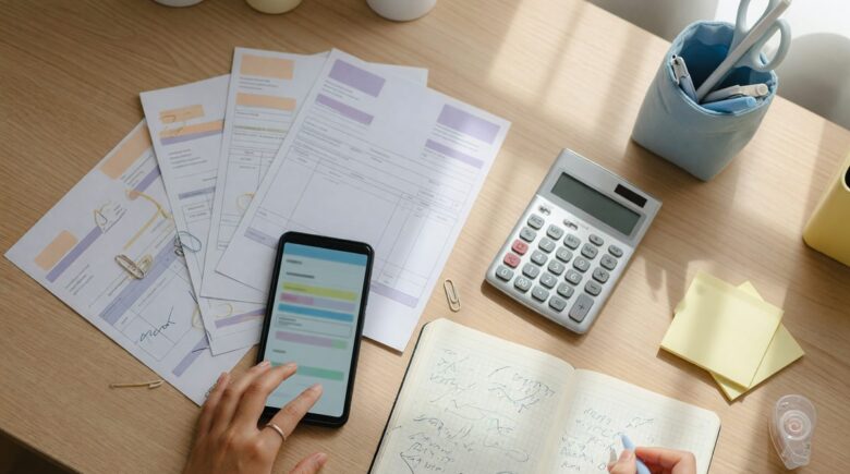 Freelancer using AI tax software on laptop to file taxes and find deductions