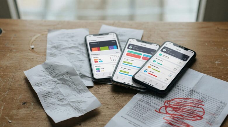 Stacked payment plan invoices showing overlapping buy now pay later installments