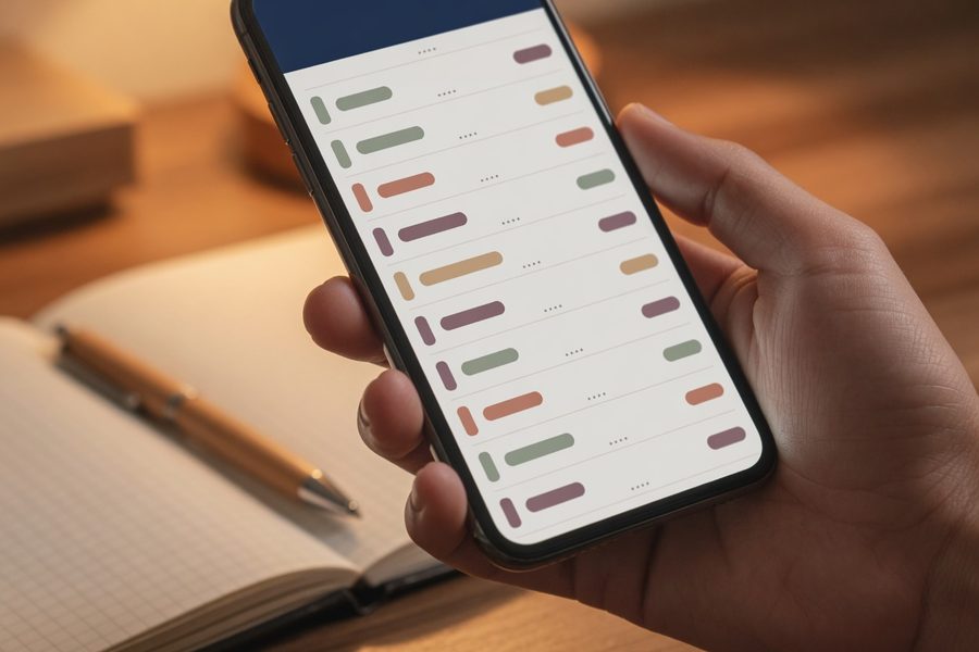 Person reviewing fintech app transaction history on a laptop, highlighting fee line items