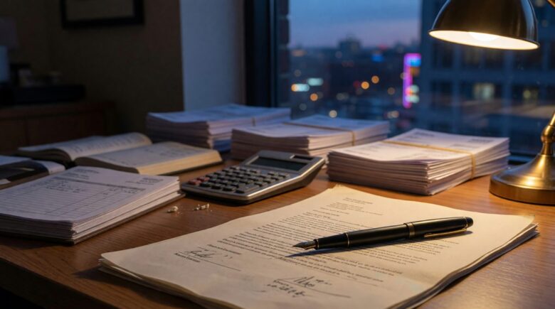 Freelancer organizing income and tax obligations after landing a large client project