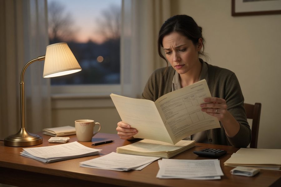 A digital vault app interface showing organized folders for wills, insurance, and tax docs