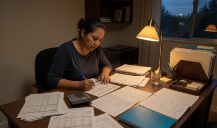 Gig worker planning retirement with comparison of Solo 401(k) and SEP IRA options on desk