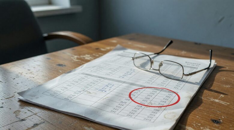 Calculator and financial documents showing retirement income projections for a $300,000 portfolio