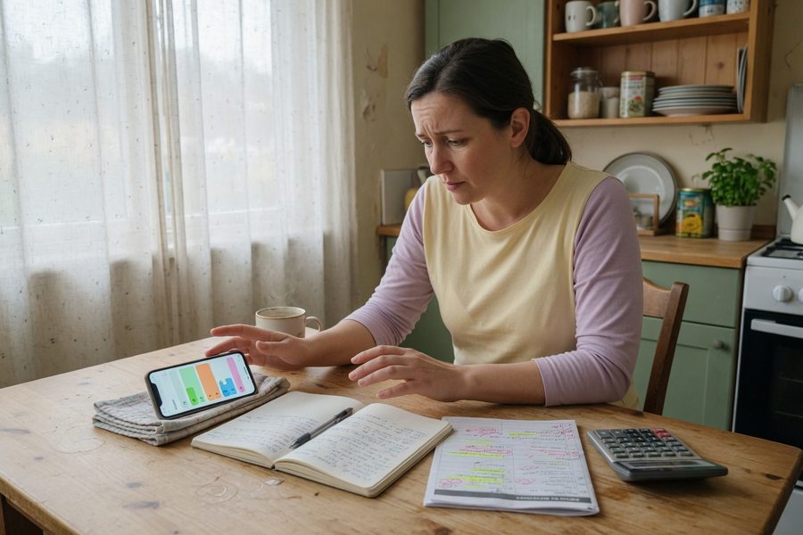 Step-by-step app interface for automated debt payoff tracking