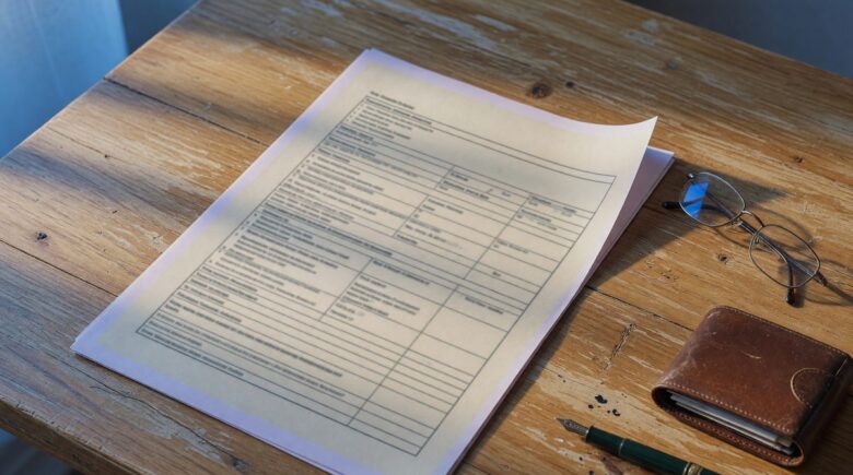 Senior widow reviewing Social Security survivor benefits documents at home